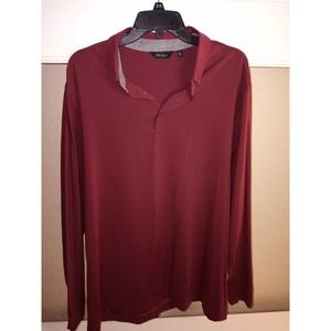 Walter Hagen Hydrodri Longsleeve Golf Polo - Men's Large - Burgundy